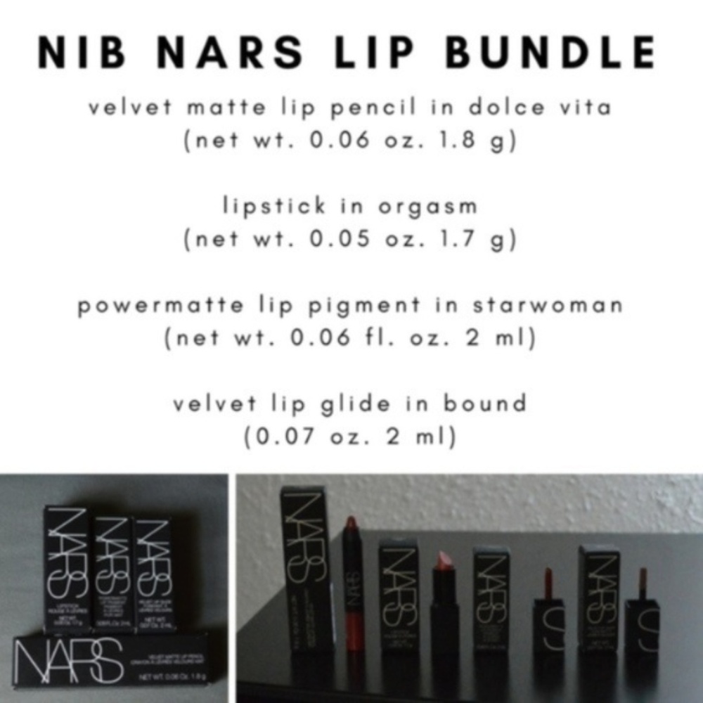 New in Boxes (NIB) NARS Four (4) Piece Lip Bundle